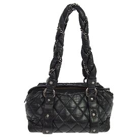Chanel Lady Braid Bowler Quilted Distressed Calfskin Large