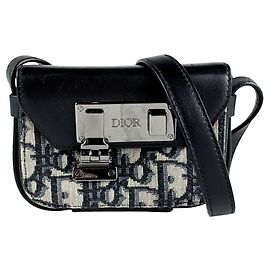 Bolso de hombro Christian Dior de piel y lona