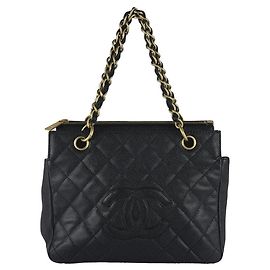 Borsa Chanel in pelle di vitello martellata nera