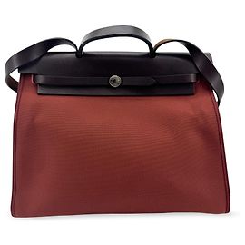 Hermès Hermes Herbag Zip Leather and Toile 31