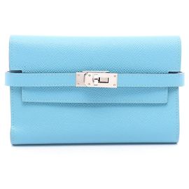Hermès Portafoglio Hermes Kelly Medium Verso in Blue