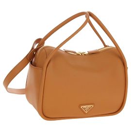 Sac à épaule PRADA Darling en cuir beige doré Auth 200771SAM