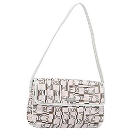 Salvatore Ferragamo Schultertasche PVC Canvas Multicolor Silver Auth 204433