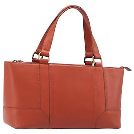 Bolsa BURBERRY em couro Orange Gold Auth 203611