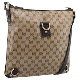 GUCCI GG Crystal Abbey Schultertasche Coated Canvas Outlet 268642 Auth 204734V