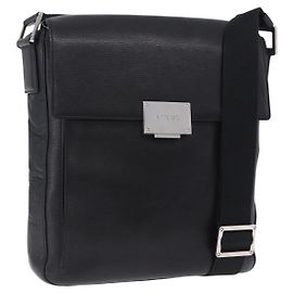 LOEWE Schultertasche aus Leder Schwarz Silber Auth ka6220