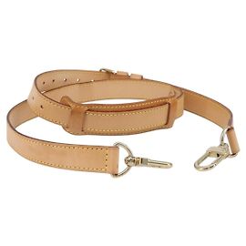 LOUIS VUITTON Bandoulière réglable en cuir 39.8""-47.2"" Beige Auth 203349