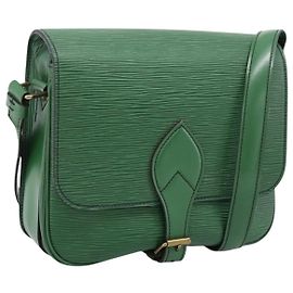 LOUIS VUITTON Borsa a tracolla Epi Cartouchiere MM Verde M52244 LV Auth 205149V
