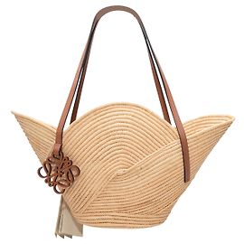 Bolso Tote Petal de rafia Loewe Tan