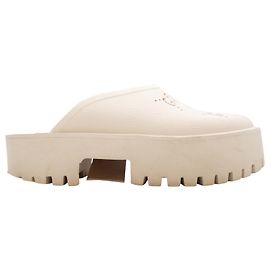 Autre Marque Cream Gucci Rubber GG Cutout Platform Mules Size 39