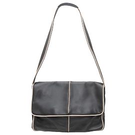 Loewe Leder-Klapptasche Black & Cream