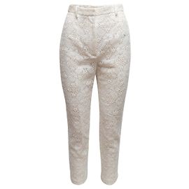 Pantaloni skinny in pizzo bianchi Alexander McQueen Taglia IT 40