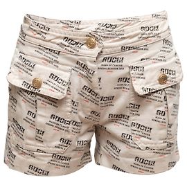 Pantalones cortos cargo estampados Gucci Primavera/Verano 2018 Crema & Multicolor Talla Designer 25