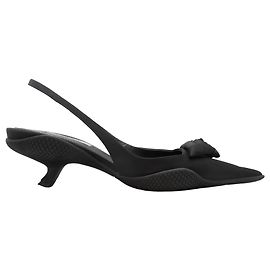 Black Prada Rosette Pointed-Toe Slingback Heels Size 35