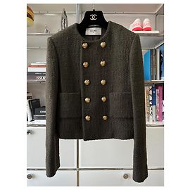 Céline Green Wool Double Breasted Jacket
