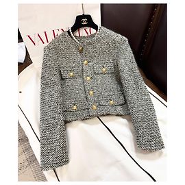 Céline Green Tweed Jacket with Gold Buttons Size 36
