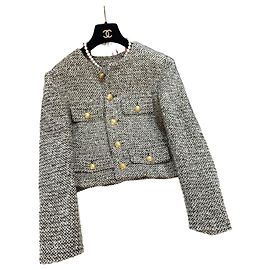 Céline Green Tweed Jacket with Gold Buttons Size 36