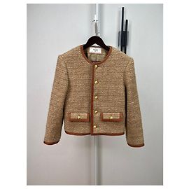 Céline Brown Wool Single-Breasted Jacket