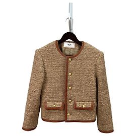 Chaqueta Céline de lana marrón de botonadura sencilla