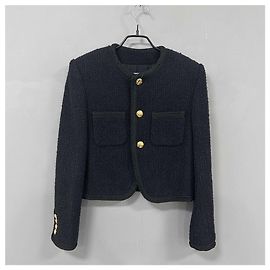 Céline Black Wool Jacket with Gold Buttons