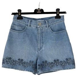 Chanel Denim Shorts mit Cut-out Detail