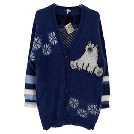 Malha Loewe de lã azul marinho