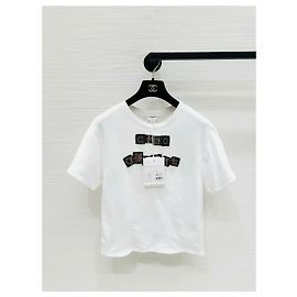 Chanel Cotton Short Sleeve Top with Embroidered Detail