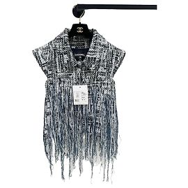Chanel Waterfall Tweed Oberteil mit Fransen