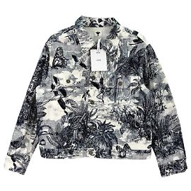 Autre Marque Giacca Dior in denim con stampa animalier