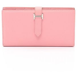 Hermès Hermes Bearn Soufflé Bi-fold Long Wallet in Pink