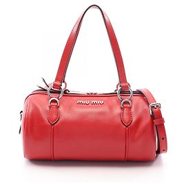 Borsa 2-Way Miu Miu in pelle rossa