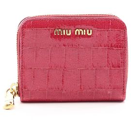 Porte-monnaie Miu Miu en cuir rose