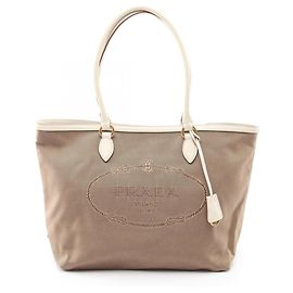Saco Tote Prada em jacquard com logótipo
