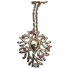 Vintage Christian Lacroix Paris Coral Motif Pendant Necklace