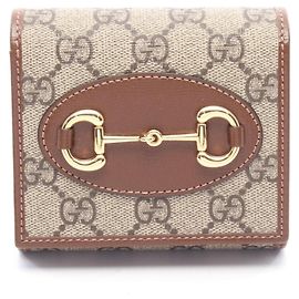 Billetera bi-fold Gucci Horsebit GG Supreme