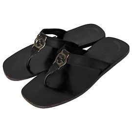 Schwarze Stoff Flip-Flops von Gucci mit ineinandergreifendem GG-Logo