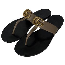 Sandales à bride Gucci Double GG Marmont Beige