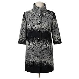 Casaco de lã Anna Sui estampa abstrata