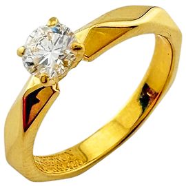 Anel Solitário Boucheron Facette em Ouro Amarelo 18K