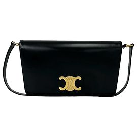 Céline Celine Triomphe Logo Hardware Calfskin Leather One Shoulder Bag