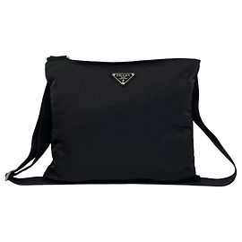 Prada Triangle Logo Nylon Schultertasche