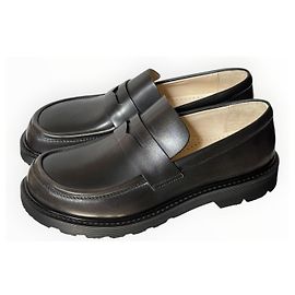 Mocassins Loewe de pele preta com sola grossa