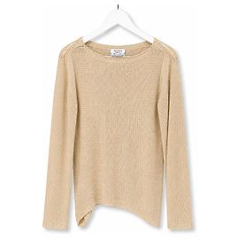 Pull en maille ajourée en lin et soie pour femme Max Mara Vintage – Ivory – Size M