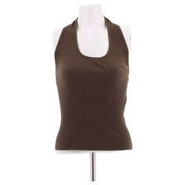 Helmut Lang Brown Cotton Top
