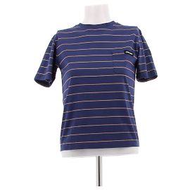 T-shirt listrada azul marinho Miu Miu de algodão