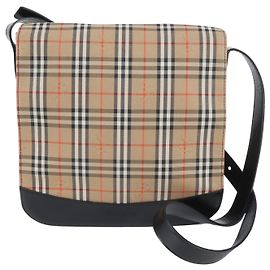 Bolsa de Ombro Burberry Nova Check em Lona e Couro