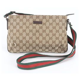 Sac messager Gucci GG Canvas Sherry Line en cuir