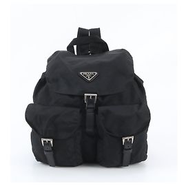 Sac à dos Prada en nylon Tessuto avec logo triangle en cuir