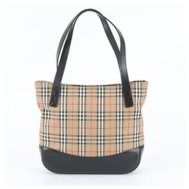 Burberry Nova Check Shadow Horse Leder Tote Bag