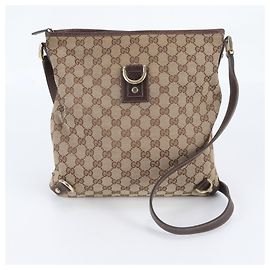 Gucci GG Canvas Abbey Schultertasche aus Leder